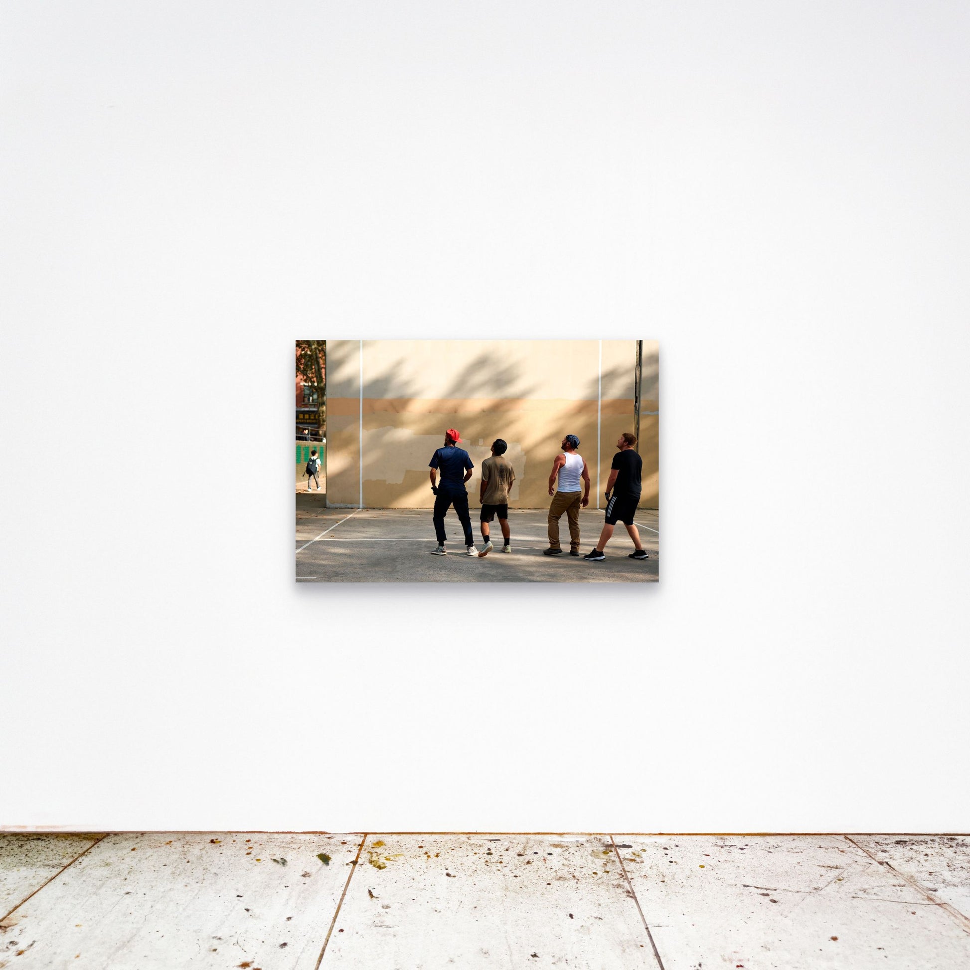Chloe Albert's fine art print 'Collective Gaze' shown unframed at 36 by 24 inches on a gallery wall, displaying the print at scale in a room setting.