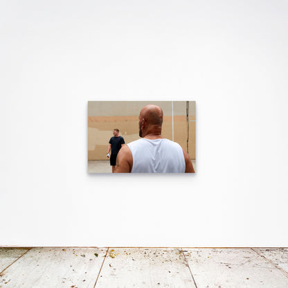 Chloe Albert's fine art print 'Exhale' shown unframed at 36 by 24 inches on a gallery wall, displaying the print at scale in a room setting.