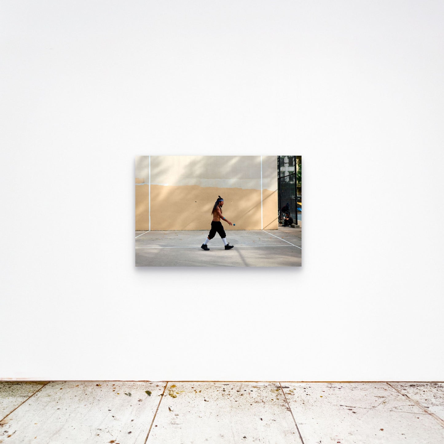 Chloe Albert's fine art print 'Metronome' shown unframed at 36 by 24 inches on a gallery wall, displaying the print at scale in a room setting.