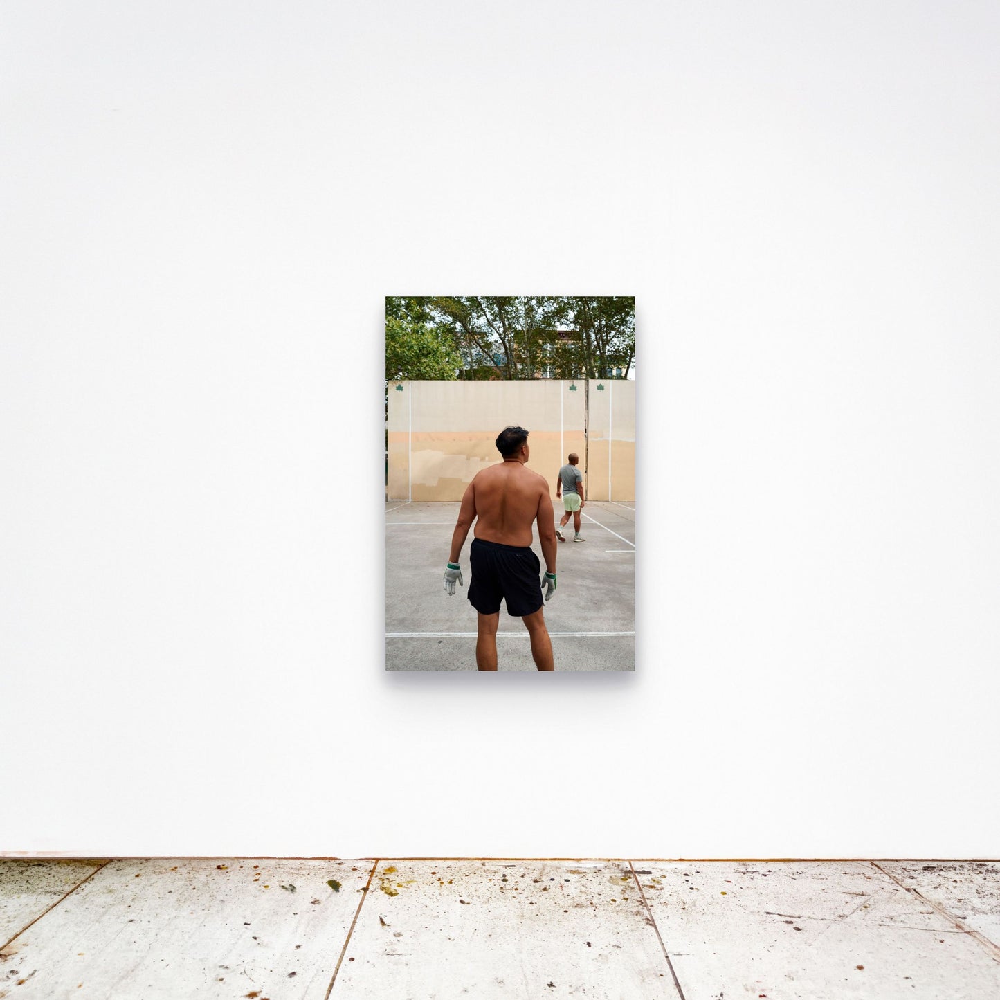Chloe Albert's fine art print 'Mirrored Distance' shown unframed at 36 by 24 inches on a gallery wall, displaying the print at scale in a room setting.