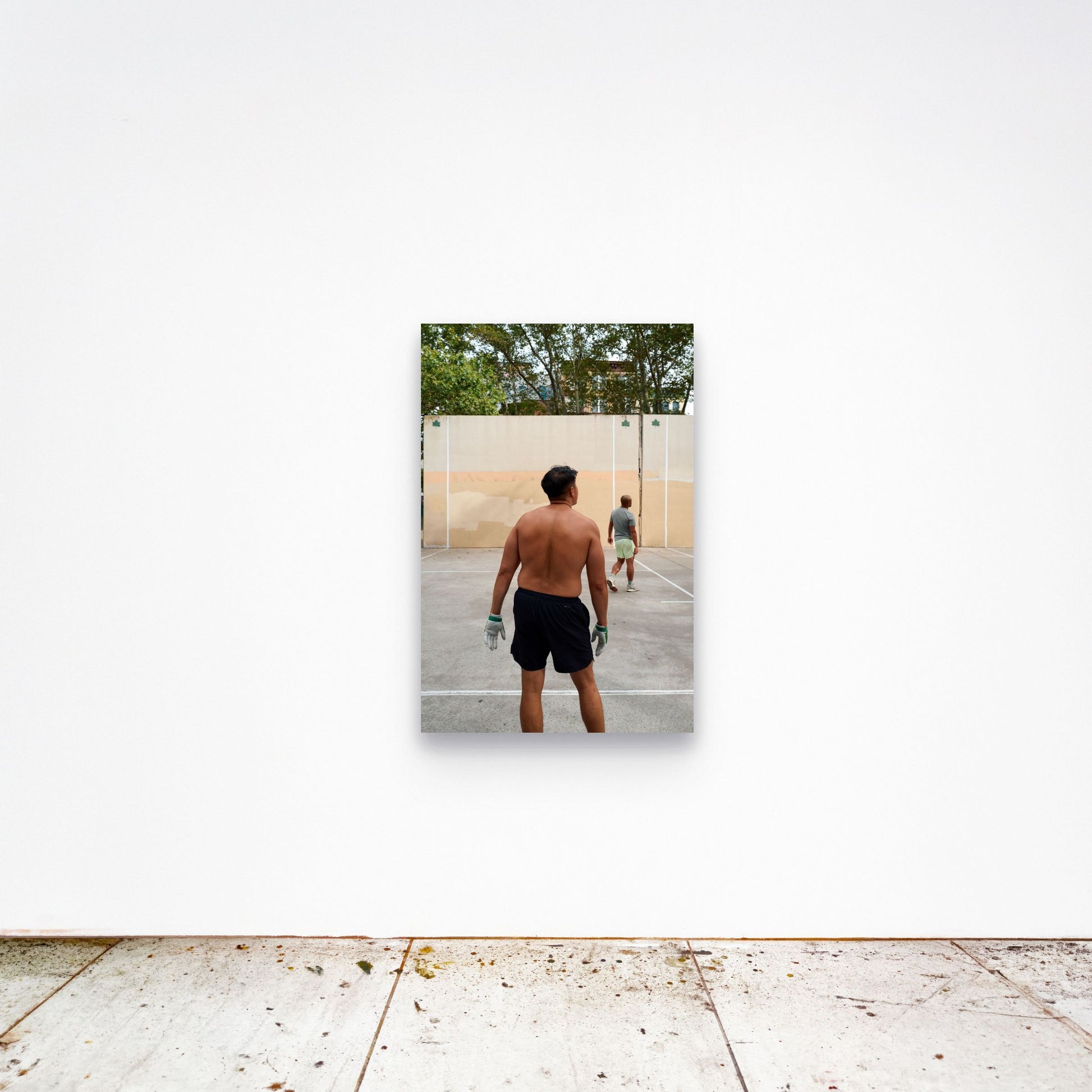 Chloe Albert's fine art print 'Mirrored Distance' shown unframed at 36 by 24 inches on a gallery wall, displaying the print at scale in a room setting.