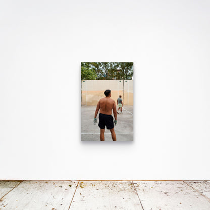 Chloe Albert's fine art print 'Mirrored Distance' shown unframed at 36 by 24 inches on a gallery wall, displaying the print at scale in a room setting.
