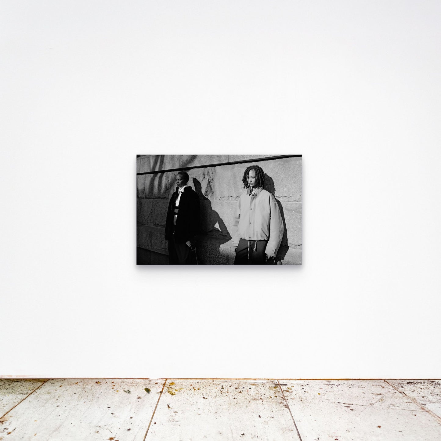 Chloe Albert's fine art print 'Models' shown unframed at 36 by 24 inches on a gallery wall, displaying the print at scale in a room setting.