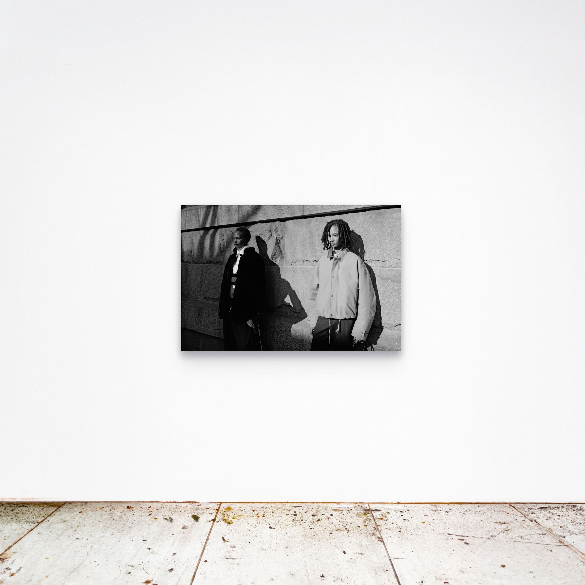 Chloe Albert's fine art print 'Models' shown unframed at 36 by 24 inches on a gallery wall, displaying the print at scale in a room setting.