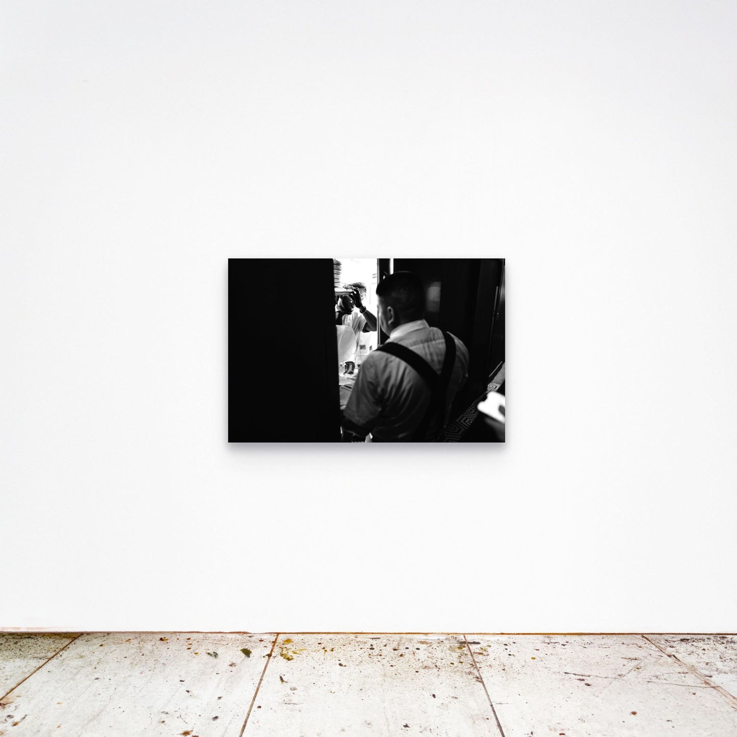 Chloe Albert's fine art print 'Sadelle's' shown unframed at 36 by 24 inches on a gallery wall, displaying the print at scale in a room setting.