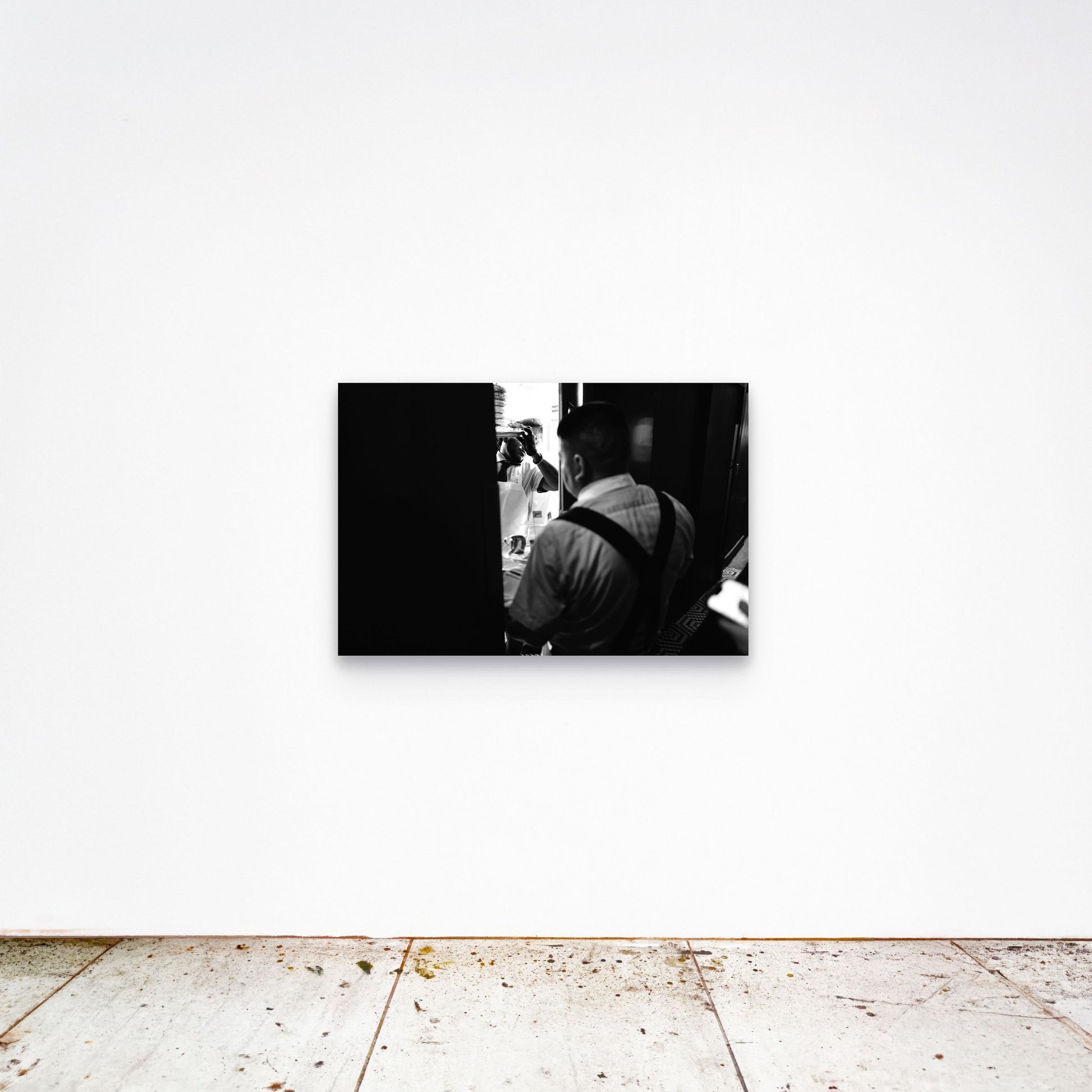 Chloe Albert's fine art print 'Sadelle's' shown unframed at 36 by 24 inches on a gallery wall, displaying the print at scale in a room setting.