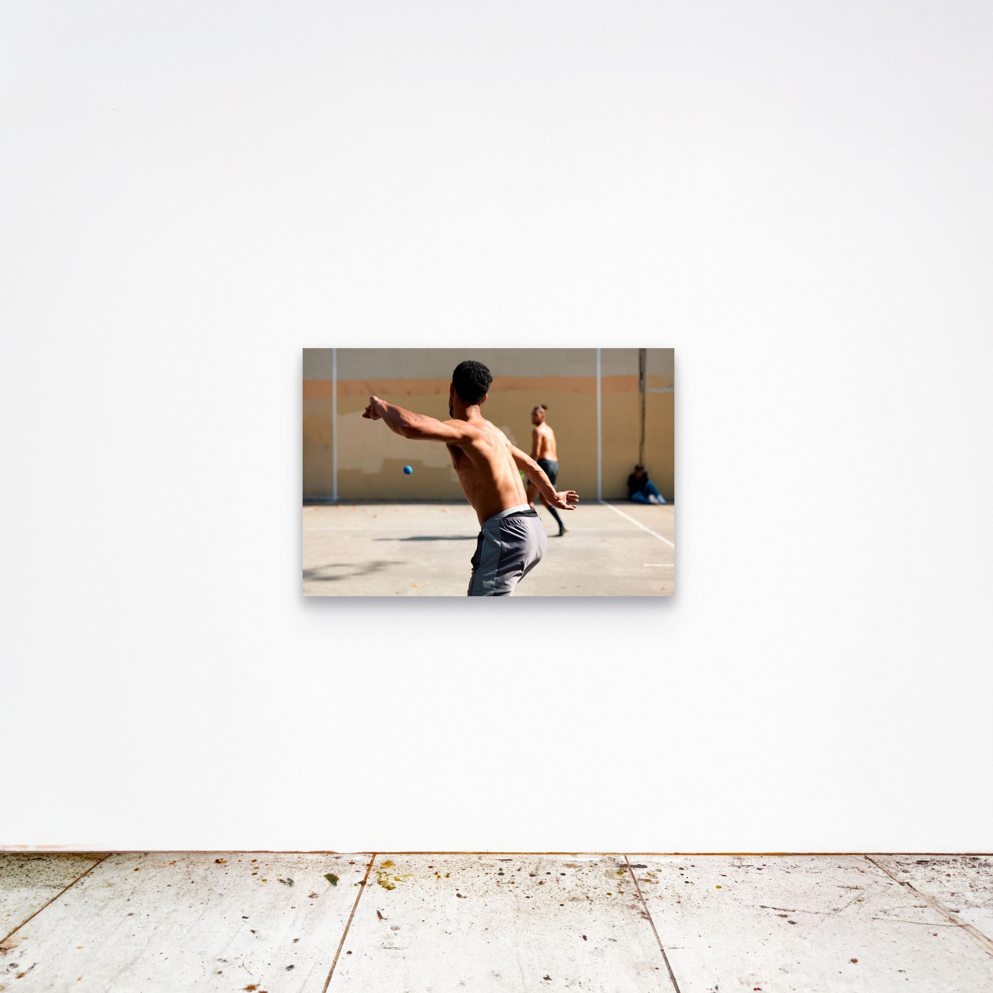 Chloe Albert's fine art print 'Torque' shown unframed at 36 by 24 inches on a gallery wall, displaying the print at scale in a room setting.
