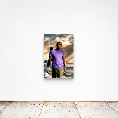 Chloe Albert's fine art print 'Vintage Olympian' shown unframed at 36 by 24 inches on a gallery wall, displaying the print at scale in a room setting.